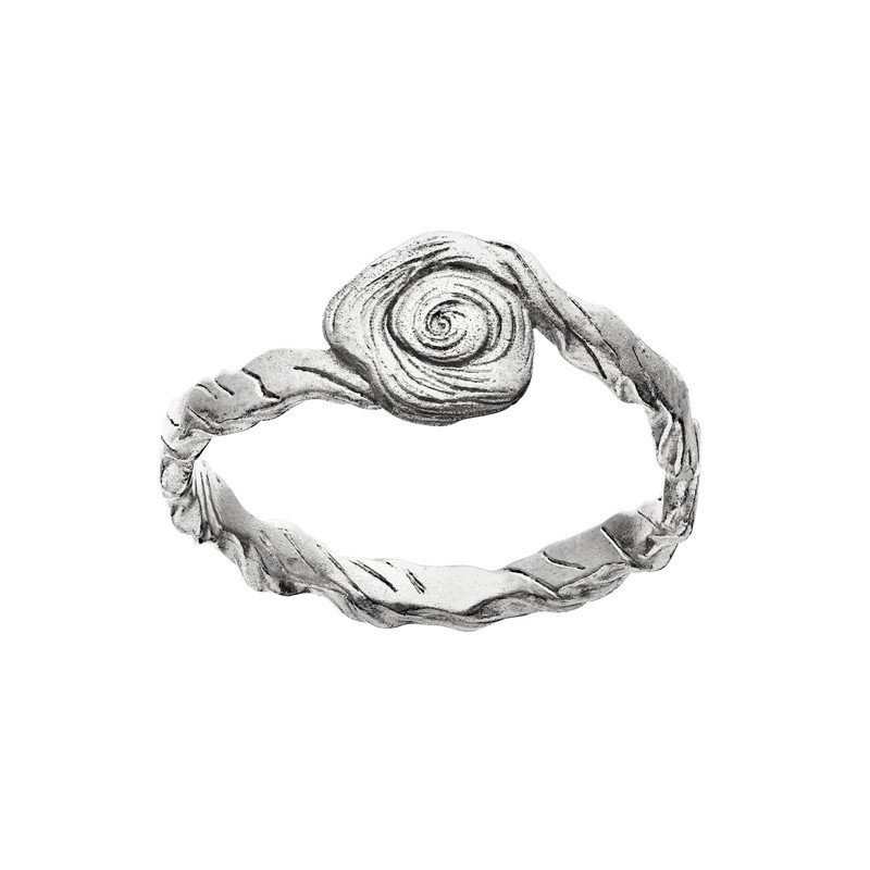 Billede af Maanesten - Gisla ring i rillet sølv**
