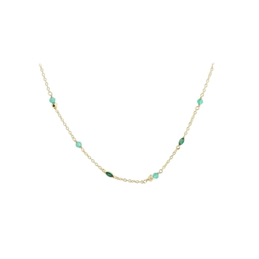  Aqua Dulce - Green Garden Necklace i forgyldt sterlingsølv