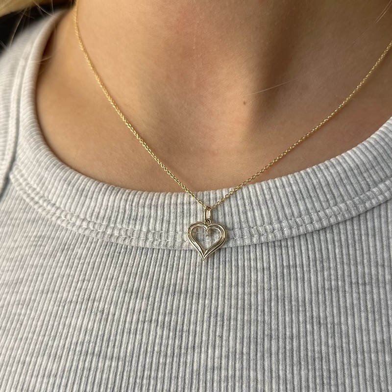 Scrouples - Hjerte vedhæng 8 kt. guld med i alt 0,015 ct H-W/si