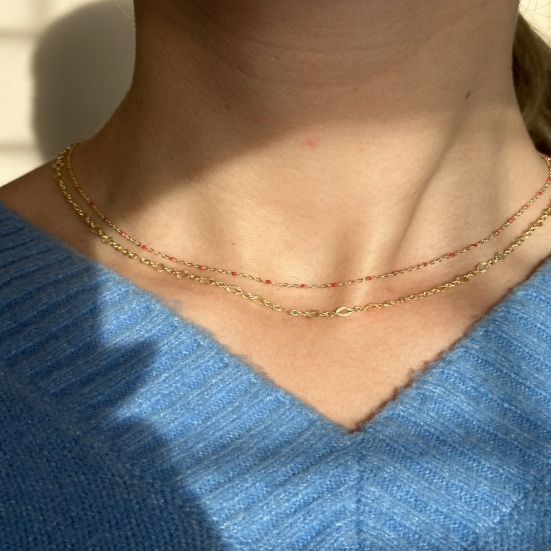 Ruby Wine halskæde i forgyldt sølv fra Jeberg Jewellery