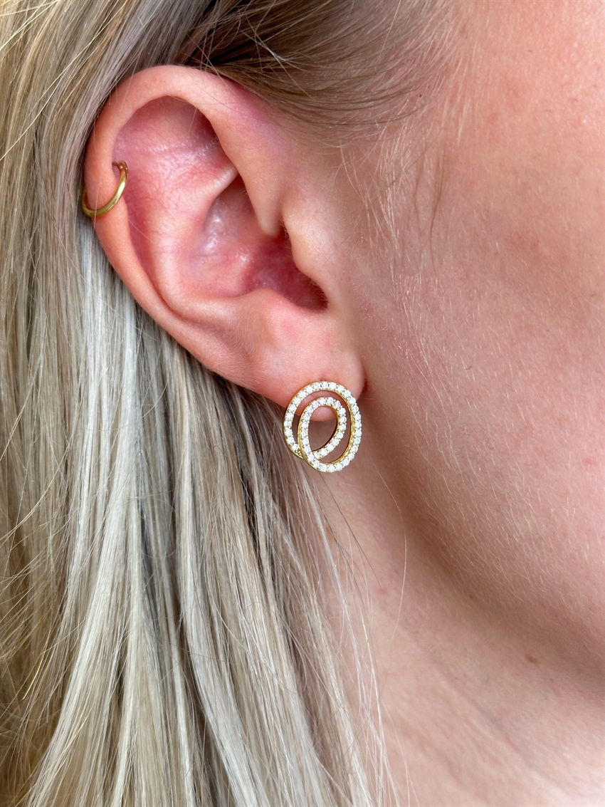 Sif jakobs øreringe spirale 18 kt forgyldt sølv