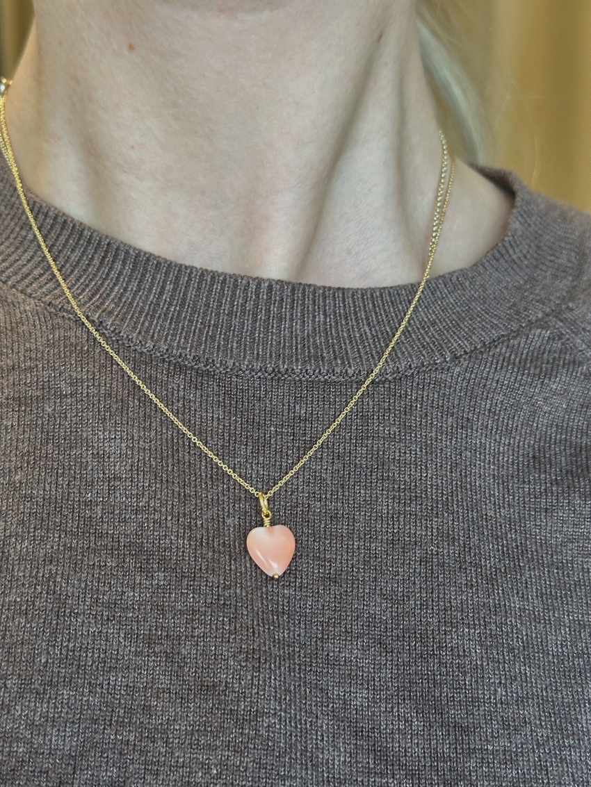 Pico Copenhagen - French Heart Pendant Vedhæng, Coral