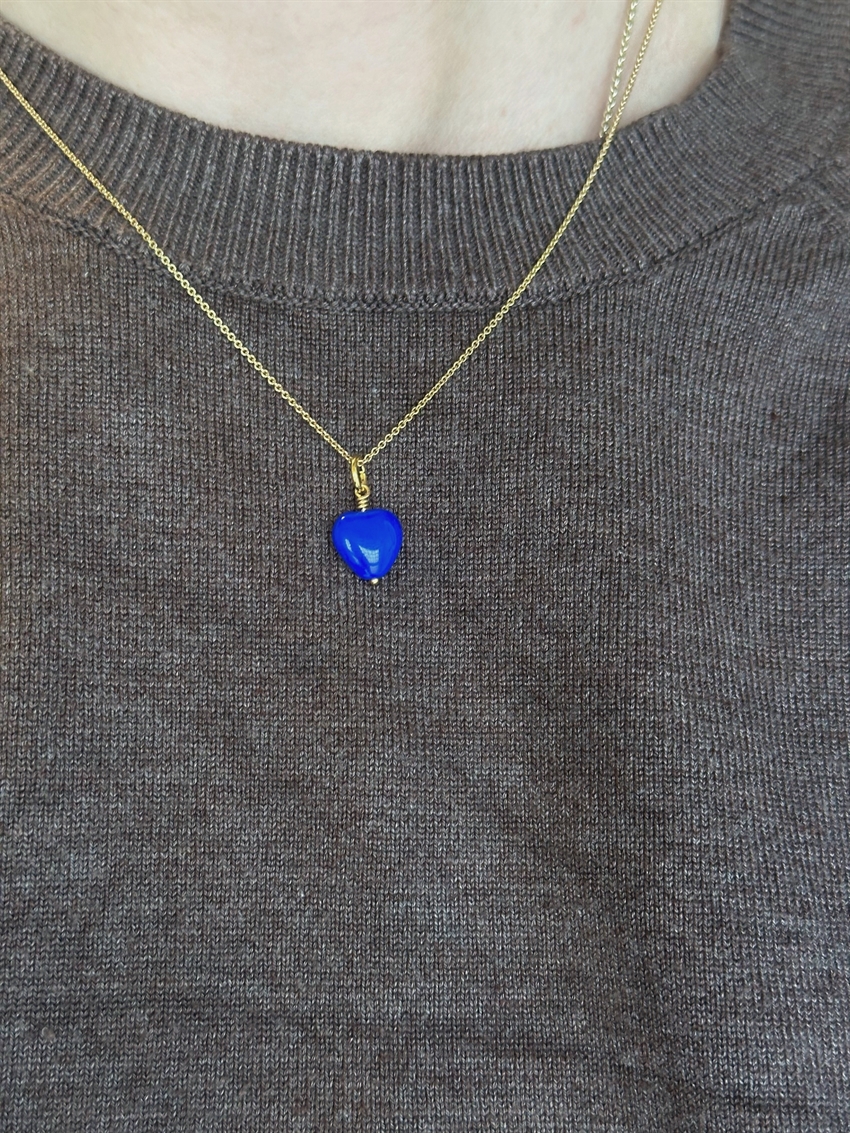 Pico Copenhagen - French Heart Pendant i blå