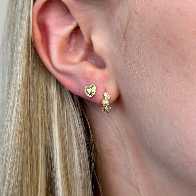 Nuni - Ella Pink hoops i forgyldt sølv