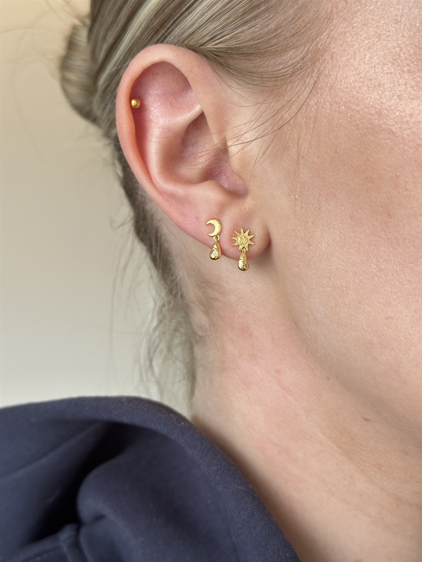 Lainy øreringe i forgyldt sølv fra Maanesten 10002A