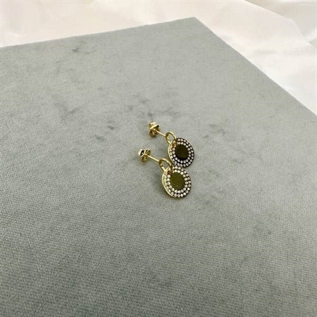 Joanli Nor - øreringe forgyldt m. zirkonia