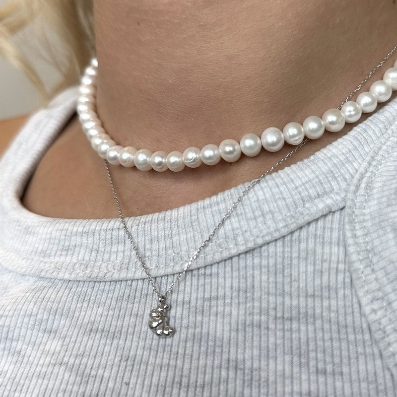 MerlePerle - Alyah Perlehalskæde i sølv