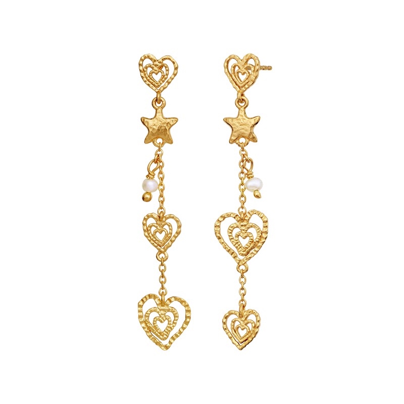 Maanesten - Irena Øreringe i 18kt. forgyldt sølv Guldcenter