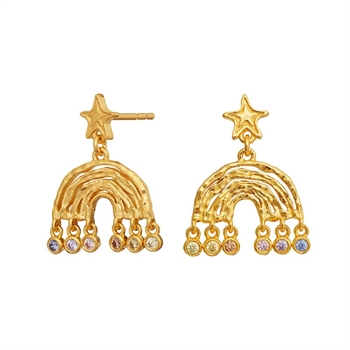 Maanesten Kimi øreringe i forgyldt sølv med farvede zirkonia 2