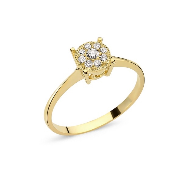 Coronet ring i 14 kt guld fra NURAN med diamanter  -15 %