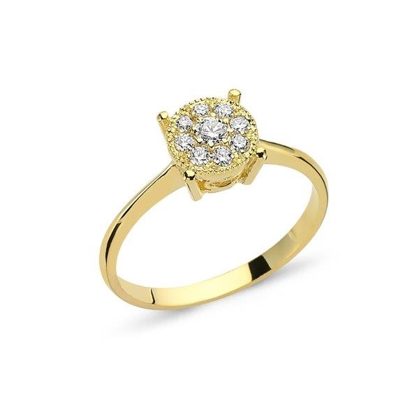 Coronet ring i 14 kt guld fra NURAN med diamanter  -15 %