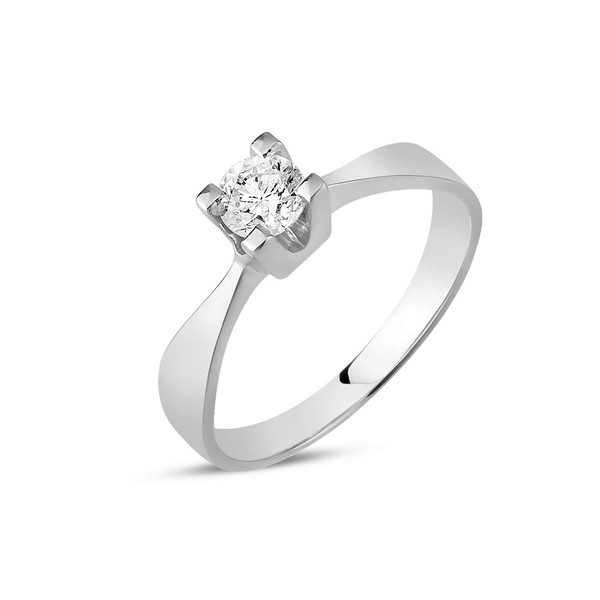 Diamantring i 14 kt. hvidguld med 0,30ct brillant