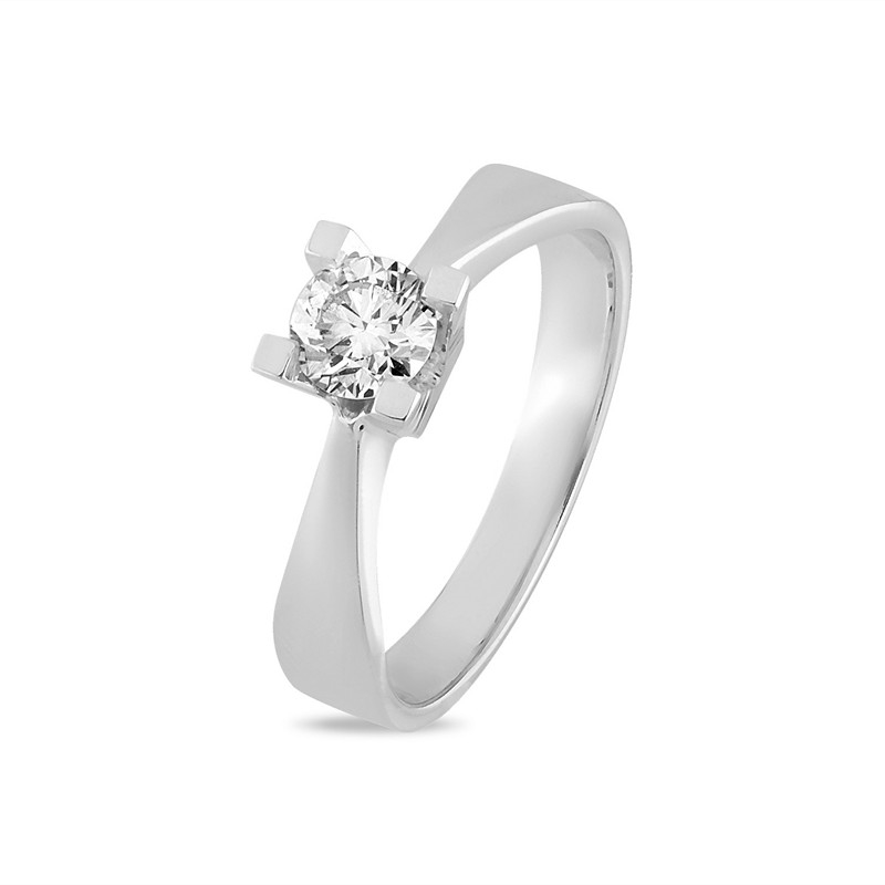 Diamantring 0,50ct i 14 kt hvidguld – klassisk design
