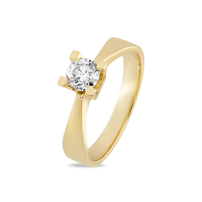 Diamantring i 14 kt. guld med 0,50ct brillant