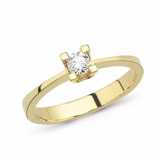 Billede af STAR Ring, 14 kt guld med 4 greb med 0,50 ct. W/Si