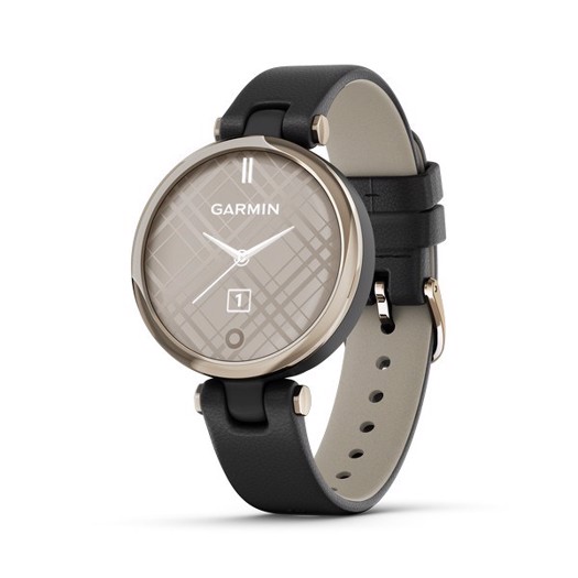 Billede af Garmin - Lily Classic edition, GPS Smart watch i guldtone og sort læderrem