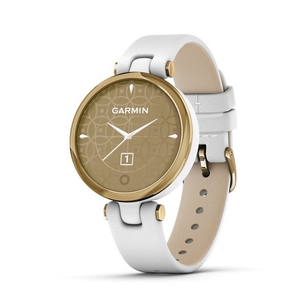 Billede af Garmin - Lily Classic Edition, GPS Smart watch i lys guld tone og hvid læderrem