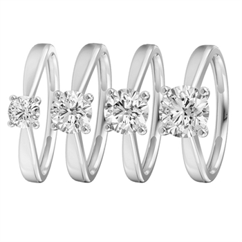 LUXURY Ring i 14 kt hvidguld med lab-grown diamant 0,25-1,0 ct