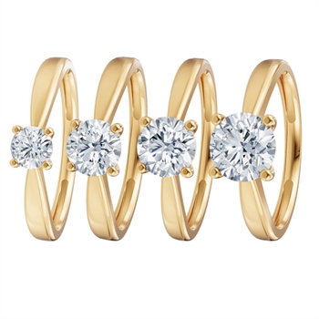 Siersbøl Luxury diamantring i 14 karat guld med rund lab grown diamant2