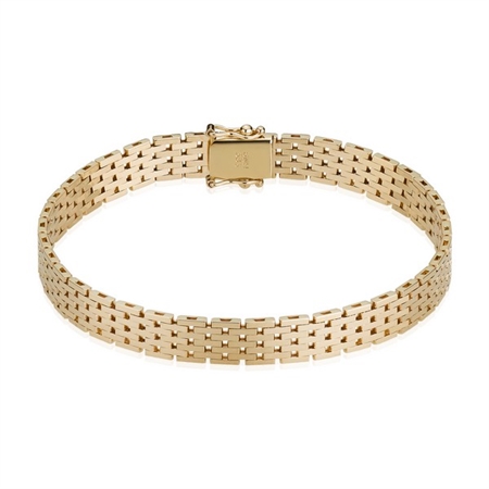 Murstens armbånd i 14 kt guld. 21 cm - 7 mm
