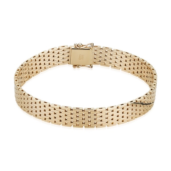 Murstens armbånd i 14 kt guld. 21 cm - 9 mm