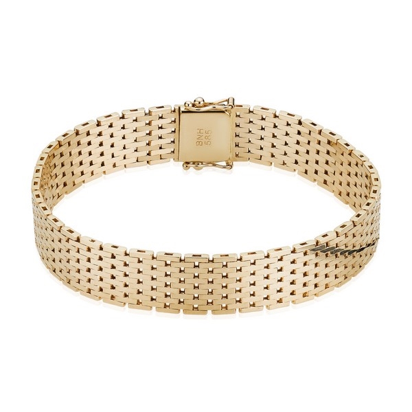 Murstens armbånd i 14 kt guld. 21 cm - 11 mm
