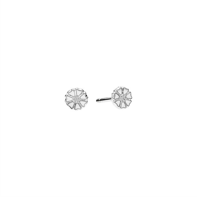 Marguerit øreringe i sølv fra Lund | 909050-4-H