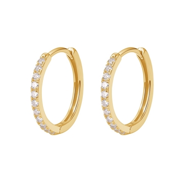 Large Tina Hoops i forgyldt m zirkonia ME-005-gp