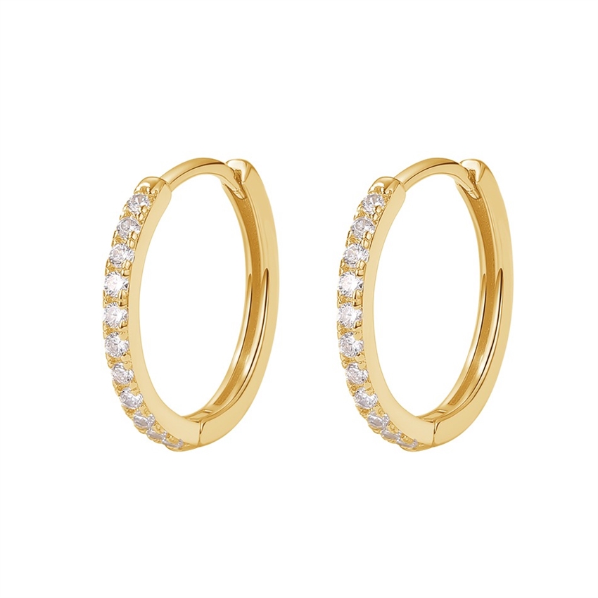 Large Tina Hoops i forgyldt m zirkonia ME-005-gp