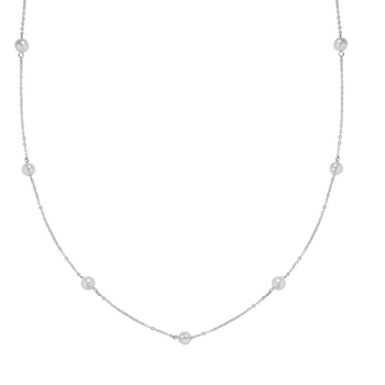 MerlePerle - Halskæde i sølv m perler MN-613-s