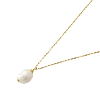 MerlePerle Halskæde i forgyldt m perle MN-629-gp