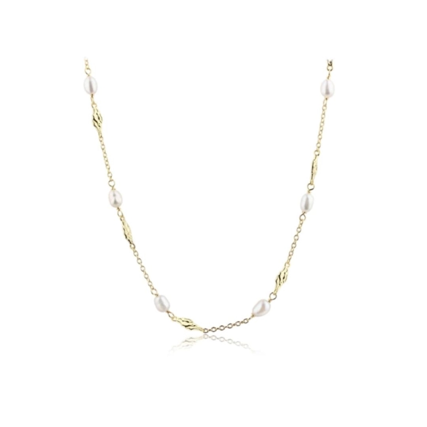  Aqua Dulce - Milena Pearl Necklace i forgyldt sterlingsølv