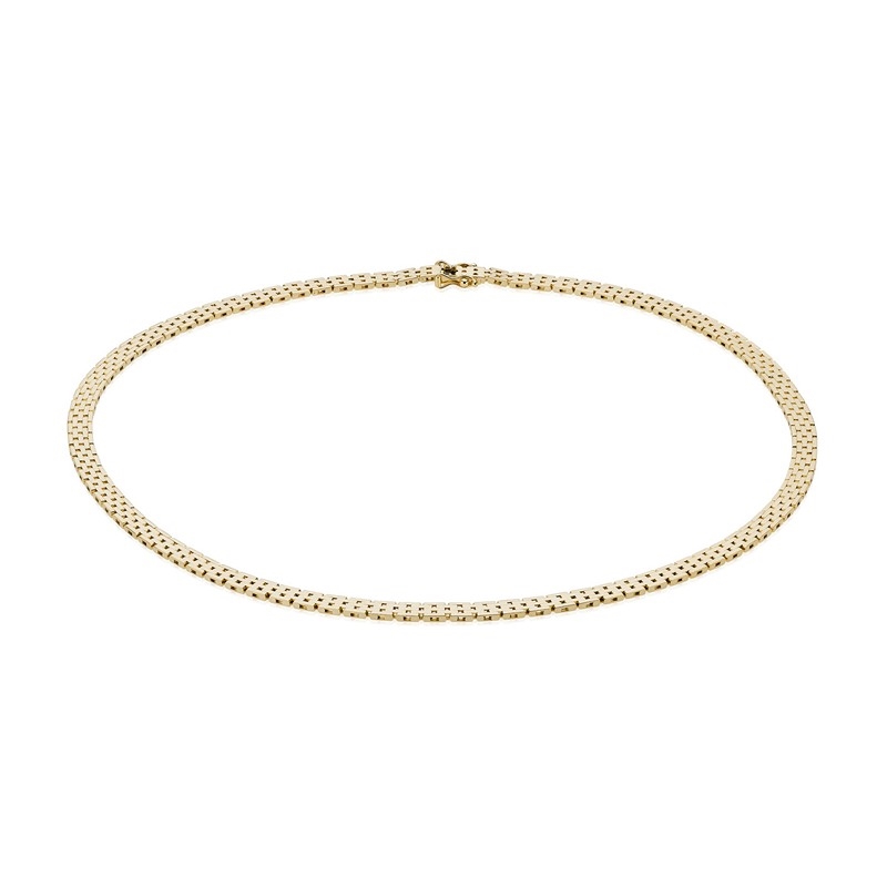 Mursten halskæde i 14 kt guld. 50 cm - 5 mm