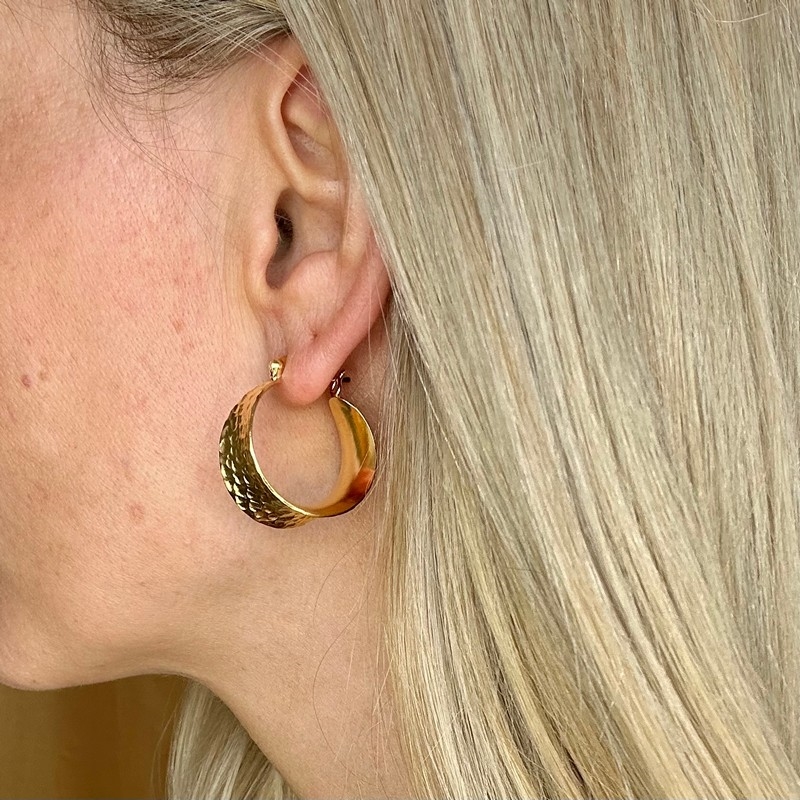 Pico - Cleo Grande Hoops i forgyldt messing