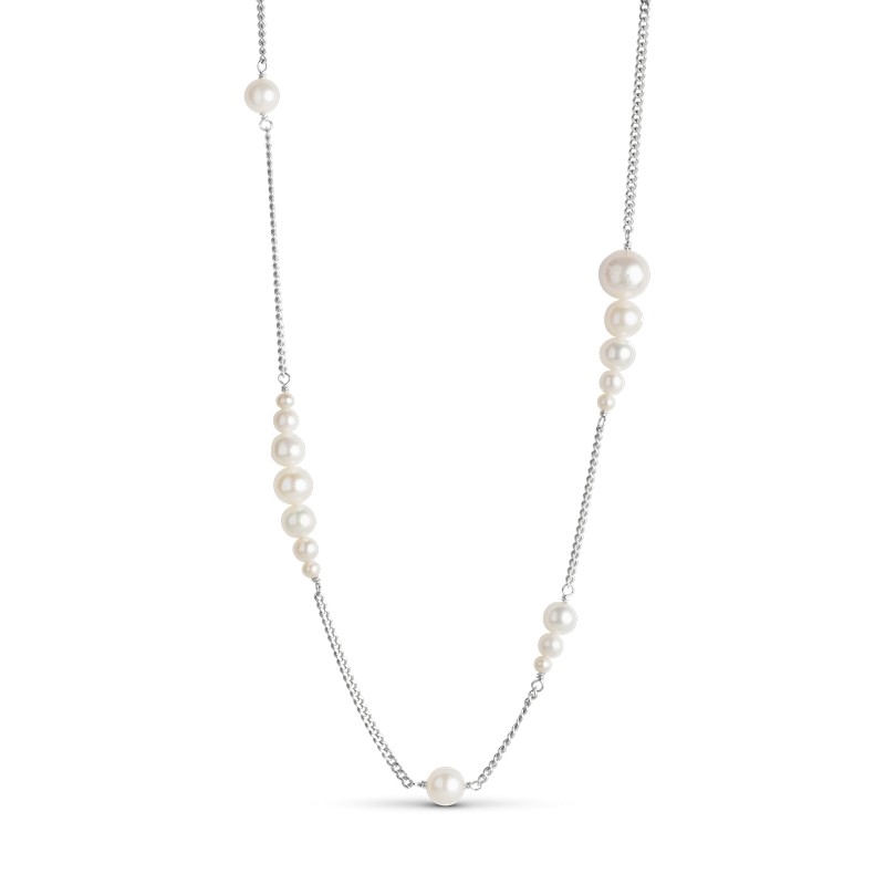 Billede af Enamel - Carmen halskæde i sølv m. perler