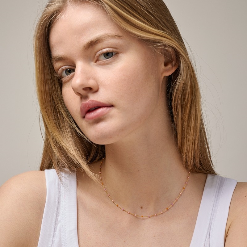 Lola Blush halskæde i forgyldt sølv af Enamel 2