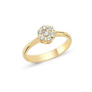 Flora Diamantring - 14 kt guld med blomst af diamanter 0,17-0,57 ct