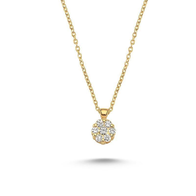 letvægt Skuffelse kompensation Flora Diamant Vedhæng i 14 karat Guld fra Nuran