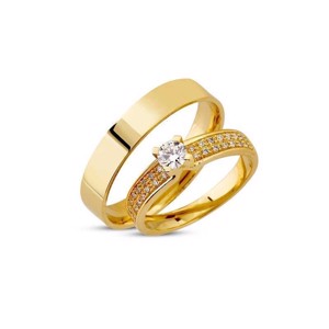 Vielsesringe / forlovelsesringe L1950 fra Nuran i guld