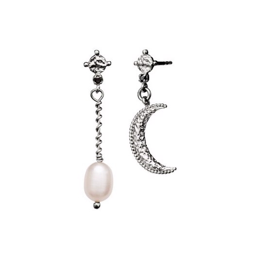 5: Maanesten - Nyla øreringe i sølv med måne og perle