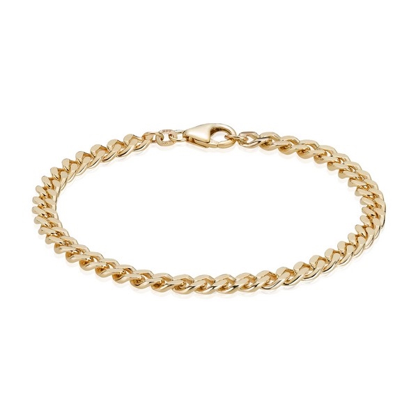 Panser Facet 14 kt guld armbånd - 21 cm med plade - 1,15 mm