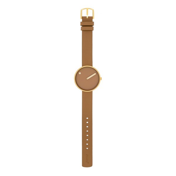 Picto - Brun skive med cappuccino læder | 34002-4814G