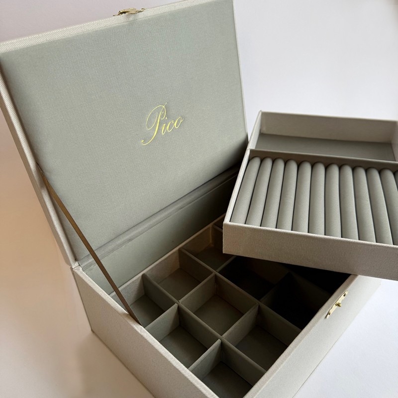 stort smykkeskrin fra Pico i farven Ash Grey