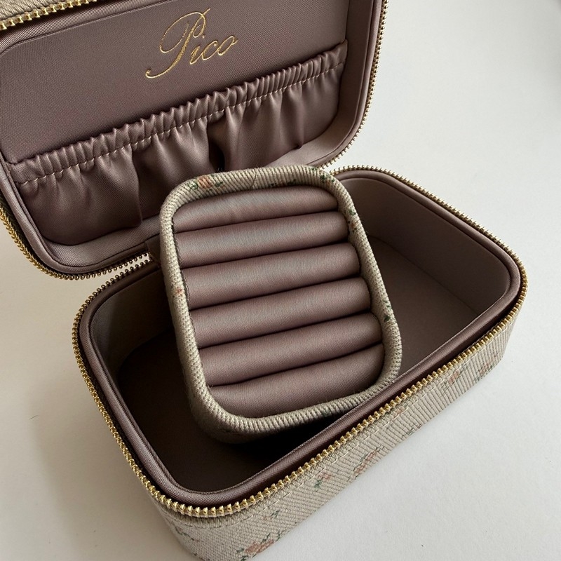 Pico - Large Smykkeskrin i Taupe Flower 3