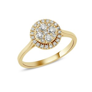 Posh 14 kt guld ring med i alt 0,45 ct. brillanter