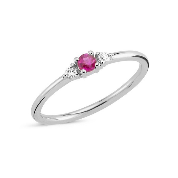 Petit - Rubin ring i 14 kt. hvidguld - R1110