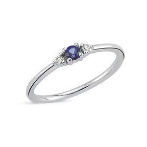 Petit - Blå safir ring i 14 kt. hvidguld - R1110