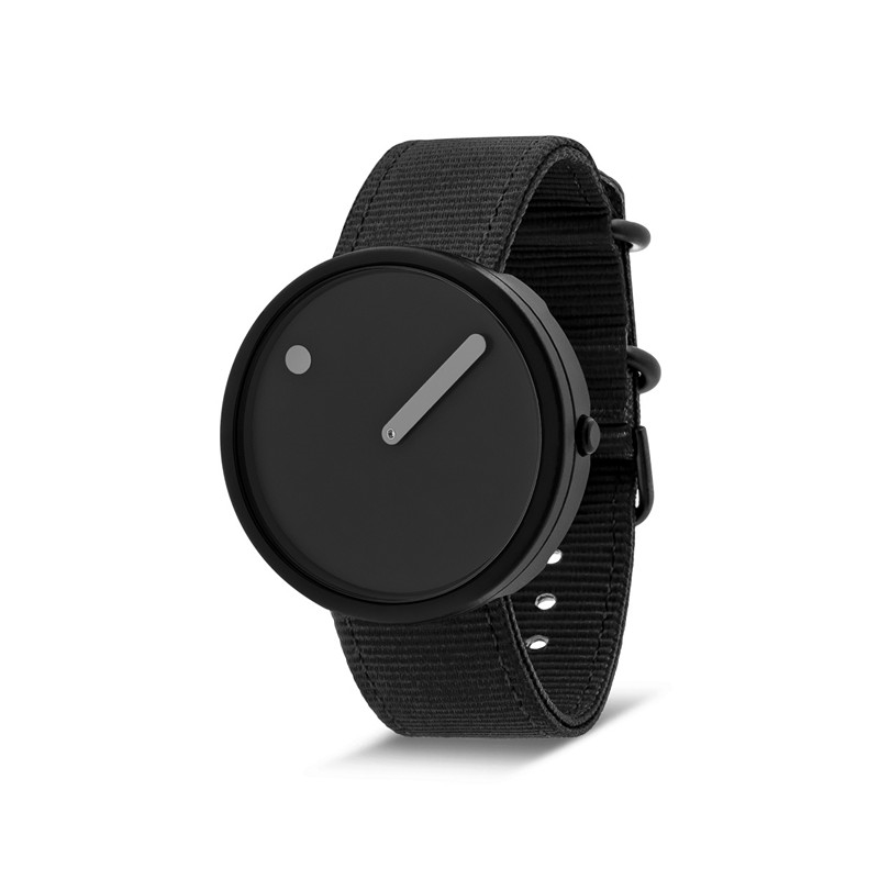 Picto OCEAN GHOST NET ur med Shark Grey urskive og Manta Ray Black urrem2