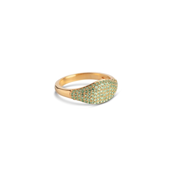 Billede af Enamel - Sparkling Mary ring i forgyldt sølv m. grønne zirkonia