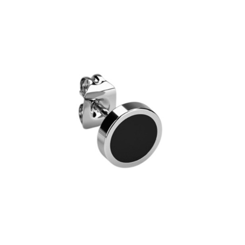 Rico\'s Herreørering i stål med sort onyx - RC009S 2